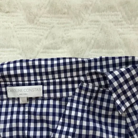 Caroline Constas Persephone Bell Sleeve Gingham Blouse - Picture 4 of 5